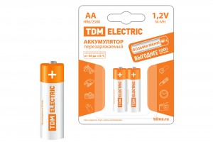 Э/п TDM Аккумулятор AA-2500mAh Ni-MH BP-2 BL2 (20!) SQ1702-0071