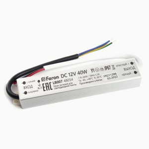 Feron блок питания для св/д лент 12V 40W 160x30x20мм IP67 герметичный LB007 48054