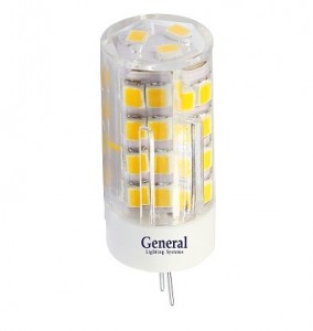 General G4 220V 5W 2700K 2K 45x16 пластик, прозрач. BL5 (цена за 1шт.) 652000