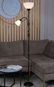 Artstyle HT-802 B св-к напольный торшер E27 100W/E14 40W h=1780, металл, черный