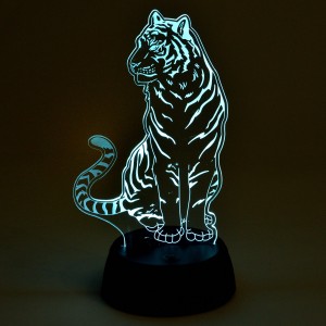 Uniel св-к св/д 3D Тигр 1LED RGB (3xAA не в/к) ULI-M507 RGB/3AA TIGER/BLACK