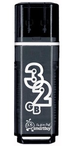 Флэш-диск (флэшка) USB 3.0 32GB Smartbuy Glossy series Dark Grey (SB32GBGS-DG)