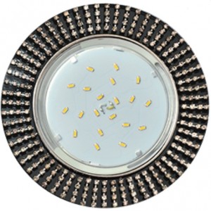 Ecola GX53 H4 5364 св-к Круг с прозр.стразами, оправа хром, Черный/Хром 40x120 FS53RGECB
