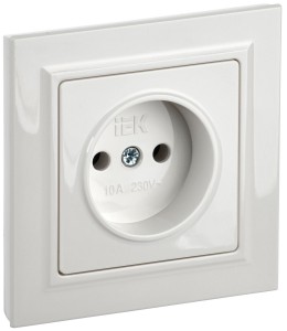 IEK BRITE роз. СУ 1 мест. 10А белый РСР10-1-0-БрБ BR-R10-10-K01-F