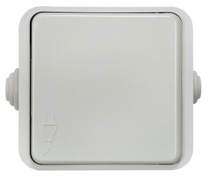 ASD/InHome AQUA роз. ОУ 1 мест. 16А бел. с крышкой (пласт. осн., п/герм., IP44)  3110