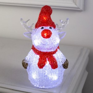 Свет-д фигура«Оленёнок в шапке» 7x25x7 см, акрил, 10LED, бат ААx2 , свеч белое Luazon