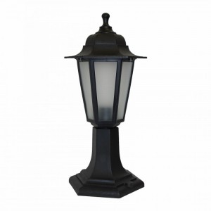 ЭЛЕКТ НТУ Оскар1 ЧЕРНЫЙ св-к пласт. сад-парк стойка E27 60W 40х18 6-гран. прозр. стекло IP44 2141