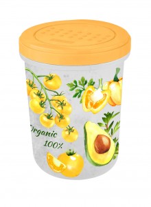 Банка д/хранения продуктов с закруч.крышкой Asti 0,7л с декором, бледно-желтый 221102104/01 IDI LAND