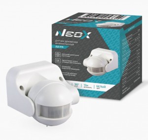 ASD/NEOX датчик движения ИК ДД 09Б 1200W, 12м, 180гр. IP44 белый 3349