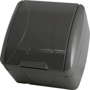 TDM Селигер роз. ОУ 1 мест. земля IP54 16А крышка графит (10!) SQ1818-0313