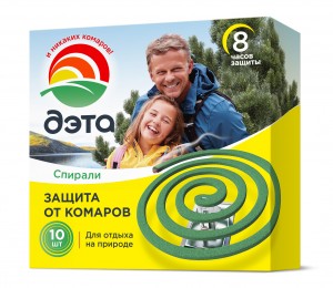 ДЭТА Спирали От комаров 10шт/уп, цена за уп (Малайзия) зеленые 0902