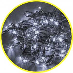 Гирлянда-нить ул. 100LED бел. 9.5м. 8реж. чер.кауч. IP44 NGF-S01-100CW-10-9.5m-230 Navigator 61824