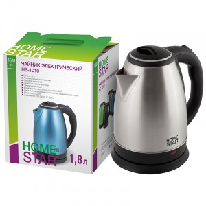 Чайник электр. HomeStar HS-1010 Стальной (диск, 1,8л) 1,5кВт, нерж.сталь 3013