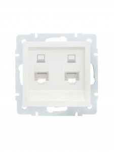 Lezard VESNA мех. роз. комп СУ 1 мест. перламутр (2хRJ45) (корп. ABS) 742-3088-141