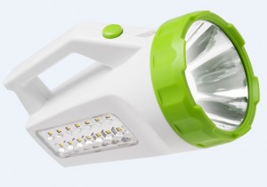 Космос фонарь-прожектор 678Ex (акк. 4V 1.2Ah) 1св/д 3W (300lm) +16LED, бел-зел/пластик, влаг, 3 реж.