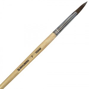 Кисть BRAUBERG пони, круглая, №7, 200193