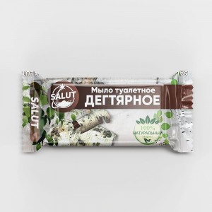 Мыло туалетное ДЕГТЯРНОЕ 100г в цветной обертке SALUT
