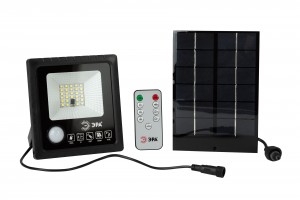 ЭРА прожектор св/д уличный на солн. бат. 20W(350lm) 5000K 6K с датч. движения ПДУ IP65 8478