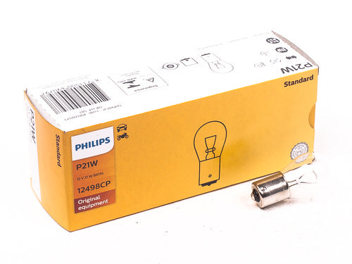 Лампа А 12-21 (указ.поворотов,стоп-сигнал,з/ход) P21W 12V "PHILIPS"
