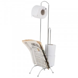Стойка напольная д/туал.бумаги с держателем д/журналов и газет CHR-483, h=66см 8207 Рыжий Кот