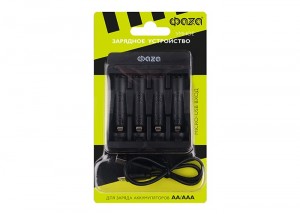 З/у ФАЗА B-95USB 1,2,3,4 шт R6/R03 (200mA), автоотключение, кабель USB