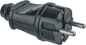 Navigator вилка прямая 16А земля черная NCA-PL02-16A-E-BL 61360