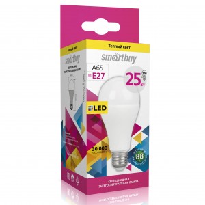 Smartbuy ЛОН A65 E27 25W(2000lm) 3000K 2K 133x65 SBL-A65-25-30K-E27