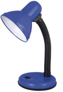 Ultraflash UF-301P C06 св-к настольный E27 60W металл/пластик синий, пакет