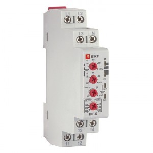 EKF PROxima Реле контроля фаз 3х400V/230V на DIN-рейку, 1NO+1NC, многофункц. rkf-37