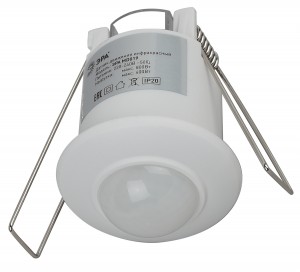 ЭРА MD 019 Датчик движения ИК 800W, 360 гр, 6М, IP20 белый 9148