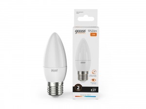 Gauss Elementary Свеча E27 12W(950lm) 3000K 2K матов., пластик 30212
