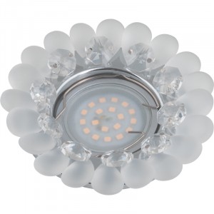 Fametto DLS-P120-2001 MR16 св-к встр. Peonia Круг Металл хром 102(55)x45 Стекло Прозрачный
