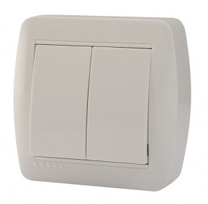 Lezard DEMET выкл. ОУ 2 кл. 10А бел. (основание PBT, корпус PC) 711-0200-101