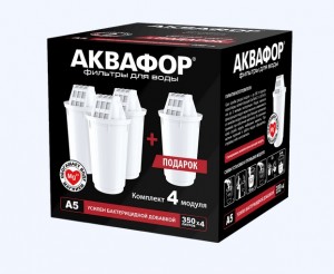 Модуль сменный/кассета фильтр. Аквафор А5, 4шт/уп, цена за уп (от бактерий), арт.104076