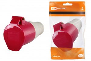 TDM розетка силовая CEE 214 переносная 3P+PЕ 16А 380В IP44 (10!) SQ0603-0011