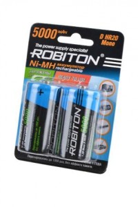 Ак-р Robiton Ni-MH RTU5000MHD R20 BL2, 14223