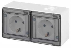 ЭРА Эксперт роз. ОУ 2 мест. земля, штор., IP55, 16A,250В, белый 11-2504-01 63262