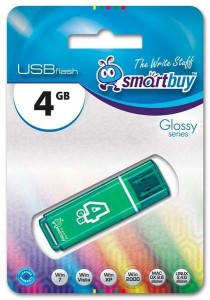 Флэш-диск (флэшка) USB  4Gb SmartBuy Glossy Green (SB4GBGS-G)