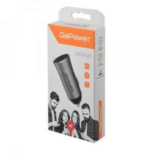 Автомобильный б/п 12V - 5V GoPower GPC07-2U 2USB до 2,4A черный