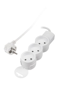 ФАЗА Сетевой фильтр (удл.) ПВС 2х0.75  3роз. 10A 1.5м белый  (корпус негорючий) FX-03-150