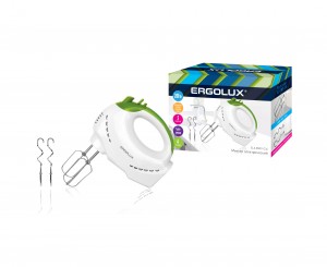 Миксер ERGOLUX ELX-EM01-C34, 5 скор.+турбо режим, 200W, венчики, крюки для теста  84140