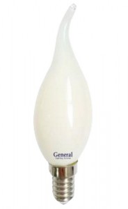 General свеча на ветру E14 7W 4500K 4K 35x118 филамент (нитевидная) матовая 649957