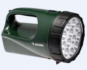 Космос фонарь-прожектор 9199LED (акк. 4V 3Ah) 12св/д (250lm), зеленый/пластик, индикатор зарядки