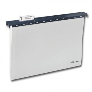 Подвесная папка пластиковая, КОМПЛЕКТ 25шт, DURABLE(Германия) А4, 350*243 мм, серая, 2563-10