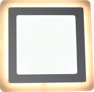 LEEK св-к св/д встр. 16(12+4)W(900+300lm) 6K/беж. подсветка, квадрат 195(вр160)x30 6702