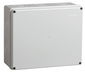 IEK коробка КМ41272 распред. ОУ 240х195х90 мм IP55 (RAL7035, кабельные вводы 5 шт)