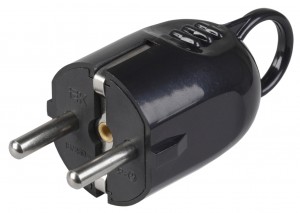 IEK вилка 16А 250В (АБС-пластик, угловая с ушком, черная, земля) EVP12-16-01-K02
