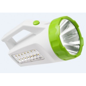 Космос фонарь-прожектор 678Ex (акк. 4V 1.2Ah) 1св/д 3W (300lm) +16LED, бел-зел/пластик, влаг, 3 реж. (2 шт.)