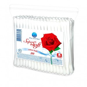 Ватные палочки 100шт/уп, пакет, SUPER SOFT 70321 РУСАЛОЧКА