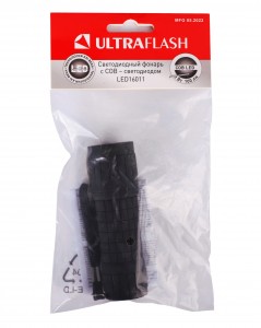 Ultraflash фонарь ручной LED16011 (3XR03) 3W(100lm) COB, до 30м, пластик/каучук/черный, BL